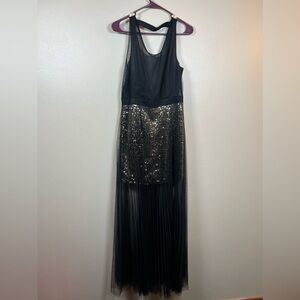 Jovonnista Black Sequin and Tulle Maxi dress Size 12